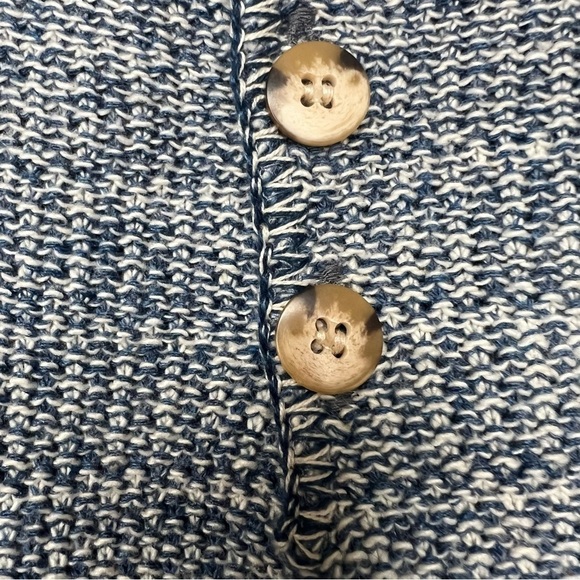 American Crew Club | ABSTRACT KNITTED Sweater Cotton Size L Blue | Made in USA - Picture 2 of 9